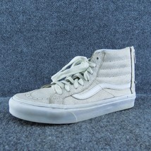 VANS  Women Sneaker Shoes Off White Leather Zip Size 6.5 Medium - $24.75
