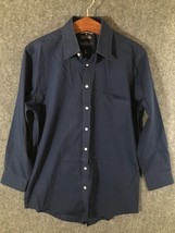 Stafford Dress Shirt Men&#39;s Size 16 (32-35) Regular Fit Blue Long Sleeve - £8.34 GBP