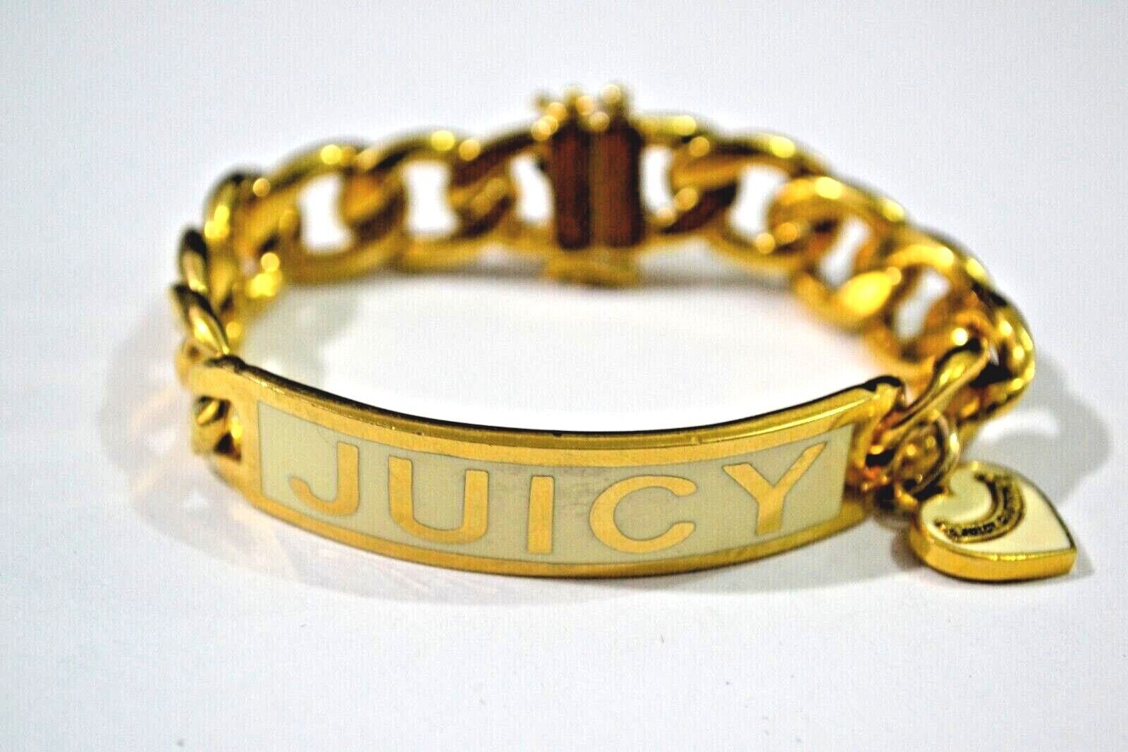 Juicy Couture Goldtone Heart Charm Stretch Bangle Bracelet