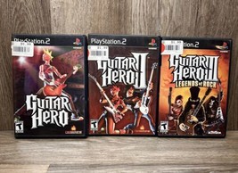 Guitar Hero 1 2 &amp; 3 - Sony Playstation 2 PS2 - Complete W/Manuals Game Bundle - £21.23 GBP