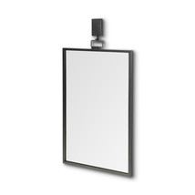 Black Gray Metal Vertical Frame Wall Mirror - £220.86 GBP