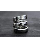 Boho Spiral Ring, Wrap Ring, Silver Hammered Ring for Gift - £18.08 GBP