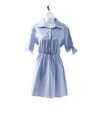 Unbranded Missy  Striped  Lapel Collar Button Down Dress Size Large Blue... - $21.71 CAD