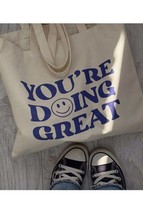 Printed Raw Tote Bag - $114.23 MXN