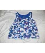 Justice Girls Butterfly Crocketed Blue Purple White Tank Size 12 - $7.50