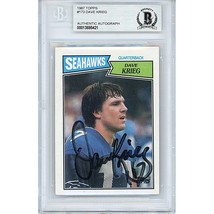 Dave Krieg Seattle Seahawks Auto 1987 Topps Signed On-Card Beckett Slab - $98.97