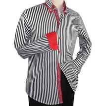 Men Makrom Turkey Shirt soft Cotton Blend wrinkle less Double collar 6493 Black image 3