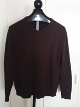 NAUTICA MEN&#39;S LS V-NECK PULLOVER SWEATER-L-100% COTTON-BARELY WORN-LIGHT... - £6.04 GBP