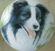 Ceramic Knobs w/ Border Collie #3 DOG Monica Heller Cole - £3.50 GBP