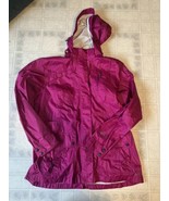 Eddie Bauer Unlined Rain jacket Size XL Hooded 100% Nylon Pink Weather Edge - £29.29 GBP