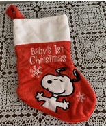 Peanuts Worldwide Snoopy Holiday Stocking Babys First Christmas 11 Inch Red - $12.99