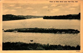 Vintage C.T. PHOTO-PLATIN POSTCARD-VIEW Of Ohio River Near Tell City, Ind BK54 - £3.14 GBP