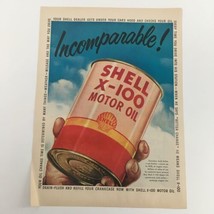 1950 Shell X-100 Motor Oil Counteracts Acid Action Vintage Print Ad - £6.68 GBP