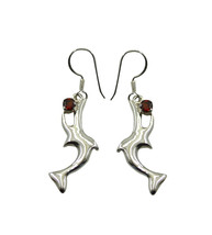 fair Garnet 925 Sterling Silver Red Earring Natural Designer CA gift - $27.50