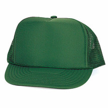 12 Green Trucker Hat 5 Panel Summer Adjustable Snap Back Mesh Back Hat 1dz SSC  - £72.33 GBP