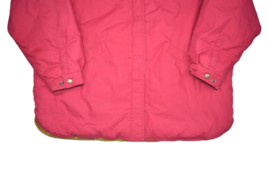 Vintage LL Bean Chore Jacket Womens L Red Quilt Lined Insulated Snap Button - £30.31 GBP
