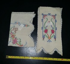 Vintage Set of 4 Cross Stitch Table Mats 1 10x15 and 3 10x5 inches - $13.99