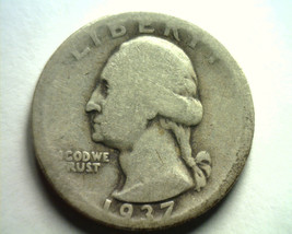 1937-D WASHINGTON QUARTER ABOUT GOOD AG NICE ORIGINAL COIN BOBS COINS 99... - $10.50