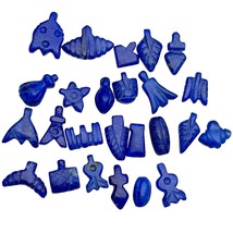 Lot Of 25 Pcs Rare Top Quality Lapis Lazuli Stone Amulets Different Shapes - £87.47 GBP