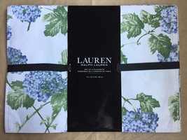 Lauren Ralph Lauren Set 4 Placemats Size: 14&quot; X 19” New Blue Hydrangea - £62.14 GBP