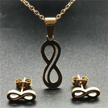 Stainless Steel Necklace Sets For Women Gold And Silver Color Chain Heart Cross  - £8.93 GBP