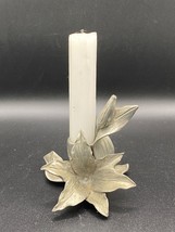 Seagull Candleholder pewter lily holds taper VTG 1994 Canada - £12.65 GBP