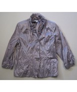Chico&#39;s Lightweight Jacket Size 2 (M 14) Purple Long Sleeve Ruffled Wrin... - £11.49 GBP