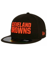 NEW Cleveland Browns Hat Cap 59Fifty OnField Spellout NFL Raised Letters 7 - £23.73 GBP