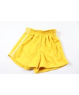 NOS Vintage 70s Youth Large Striped Running Gym Soccer Shorts Yellow Whi... - $40.18 CAD