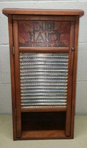 ANTIQUE Wood DUBL HANDI COLUMBUS WASHBOARD 18&quot; Cabinet 9.5x5x19.5&quot; Wall ... - $1,405.76 MXN