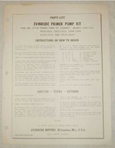 1960 Evinrude Primer Pump Kit Part List Manual - £8.55 GBP