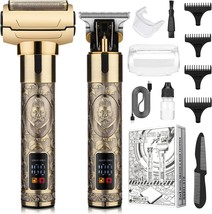 Professional Hair Clippers For Man,Electric Shavers Razor T-Blade Hair, Bronze - £38.86 GBP