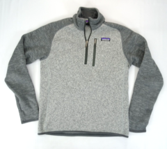 Patagonia Better Sweater 1/4 Zip Pullover Fleece Jacket Mens Small Gray 2 Tone - £29.23 GBP