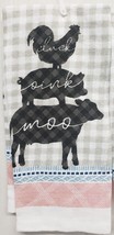 1 (One) Kitchen Printed Towel (14&quot;x24&quot;) Farm Animals,Cluck, Oink, Moo, Tl - £6.32 GBP