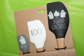 Rae Dunn 3 Piece Spatula Ghost Boo Squad Ghouls Halloween Kitchen Tool Set - £23.73 GBP