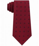 Calvin Klein Men&#39;s Red Molten Geometric Oval Slim Skinny Neck Tie Silk - £15.92 GBP
