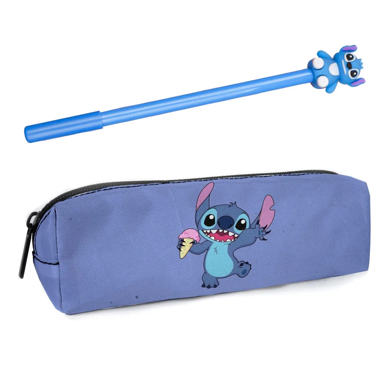 Disney Anime Lilo Stitch Pencil Case pen set Kawaii Stitch Print Pen Bag -7 - $80.21 MXN