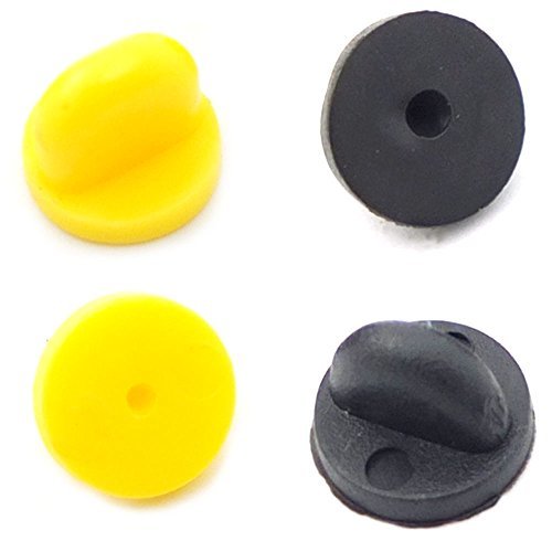 Bluemoona 100 pcs - Rubber Lapel Hat Tie Tacks Back Holder Clutch Clasp Crafts D