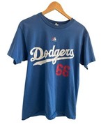 Majestic Los Angeles DODGERS Blue T-Shirt-YASIEL PUIG #66-2-Sided-Men&#39;s ... - $23.70