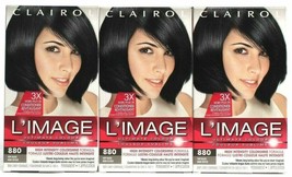 3 Clairol L&#39;IMAGE Ultimate Color  880 Soft Black 3X More Conditioner Gre... - £21.01 GBP