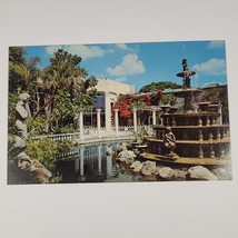 Vintage Florida Postcard Clearwater Kapok Tree Inn Fountain Unposted - £1.55 GBP