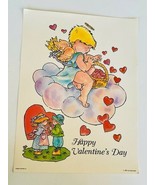 Valentines Day Card Vtg Antique decoration sign ephemera 1987 Cupid 16X1... - £27.25 GBP