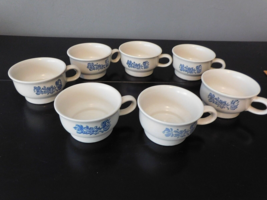 PFALTZGRAFF Vintage Yorktowne Blue Floral Flat Coffee Soup Cup Mug 7-1 Lot of 7 - £31.92 GBP