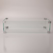 Rectangular Glass Wind Guard for Fire Pit - £62.13 GBP