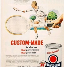 1950 Texaco Havoline Motor Oil Jack Kramer Racket Advertisement Tennis D... - $49.99