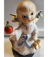 Vintage Lefton September Birthday Girl Angel Figurine School Apple Book ... - $33.65