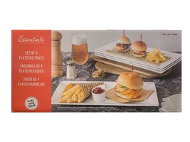 Over and Back Essentials Serving Platter Serving Tray Set Stoneware Whit... - £29.37 GBP