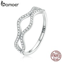 925 Sterling Silver Elegant Ring Pavé Clear CZ Geometric Ring for Women Fine Jew - £17.25 GBP