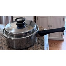 Vintage Amway Queen 1 1/2 Quart Sauce Pan Multi-ply W/ Lid 18/8 Stainless Steel - £18.29 GBP