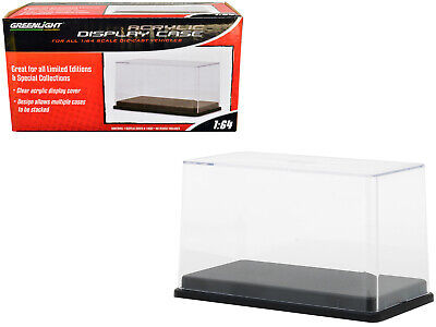 Tall Acrylic Collectible Display Show Case for 1/64 Scale Model Cars w Black Pla - $15.13
